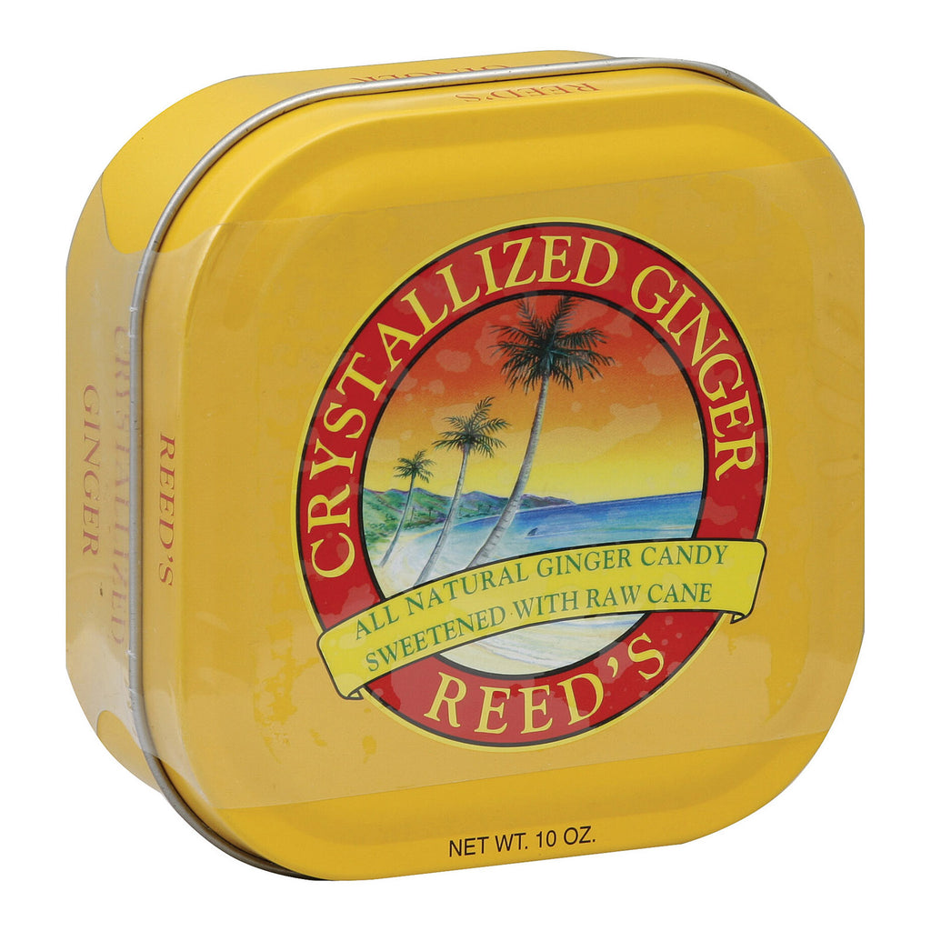 Reed's Ginger Beer Crystallized Ginger - Original Tin - Case Of 8 - 10 Oz.