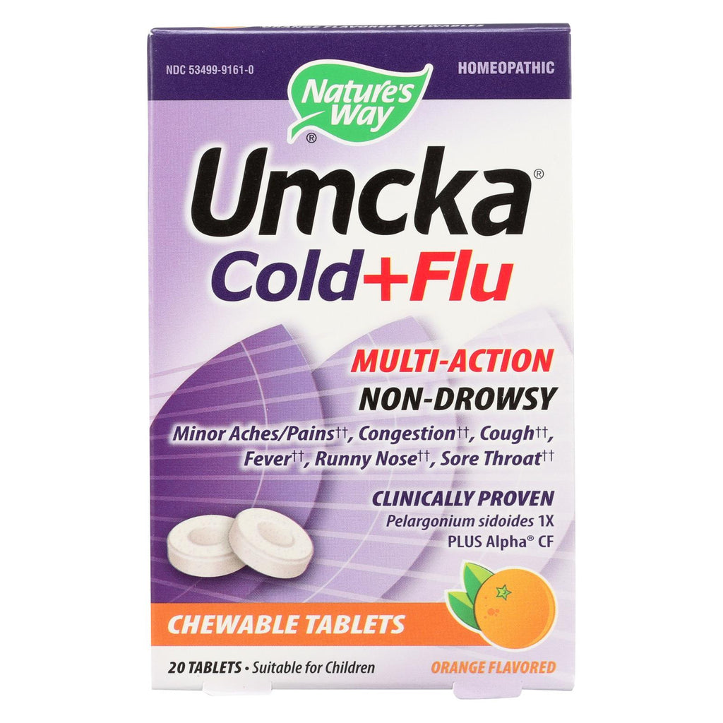 Nature's Way - Umcka Cold & Flu Orange Chewable - 20 Count