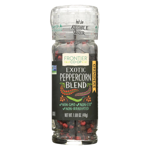 Frontier Herb Peppercorns - Exotic Blend - Grinder Bottle - 1.69 Oz - Case Of 6