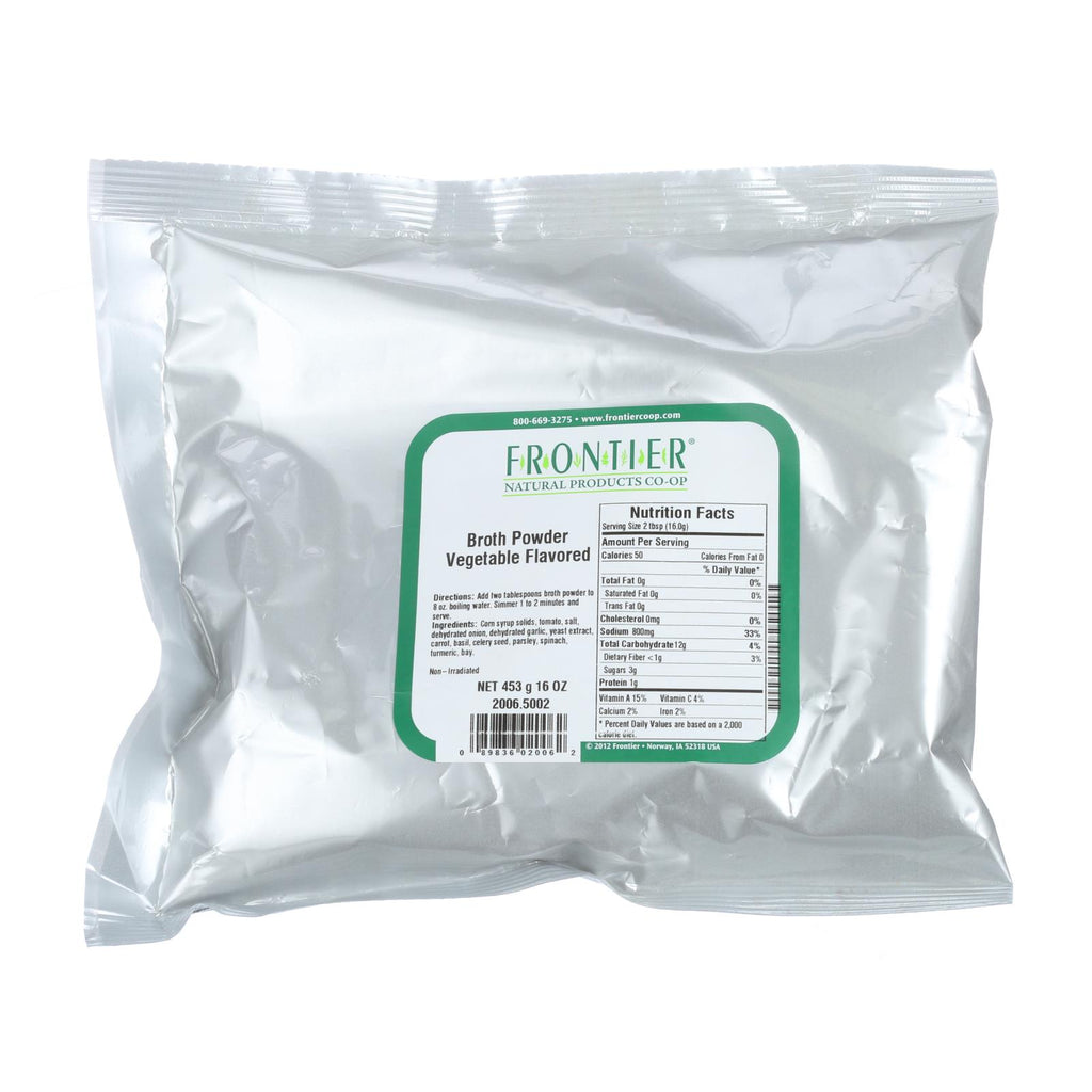 Frontier Herb Broth Powder - Vegetable Flavored - Bulk - 1 Lb