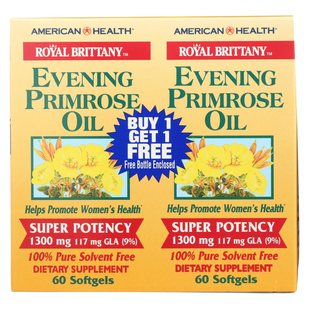 American Health - Evening Primrose Oil - 1300 Mg - 60+60 Softgels