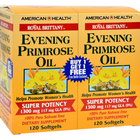 American Health - Royal Brittany Evening Primrose Oil Twin Pack - 1300 Mg - 120+120 Softgels