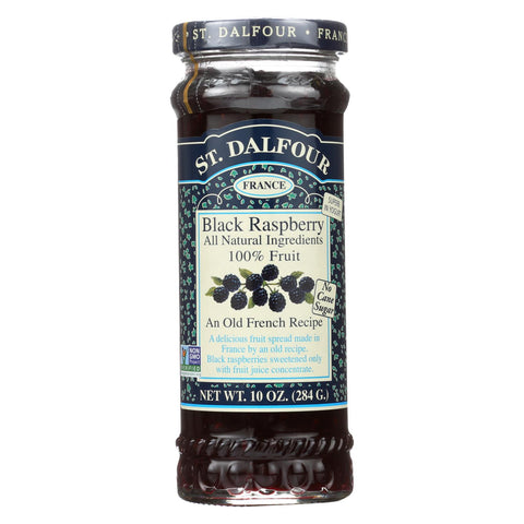 St Dalfour Fruit Spread - Deluxe - 100 Percent Fruit - Black Raspberry - 10 Oz - Case Of 6