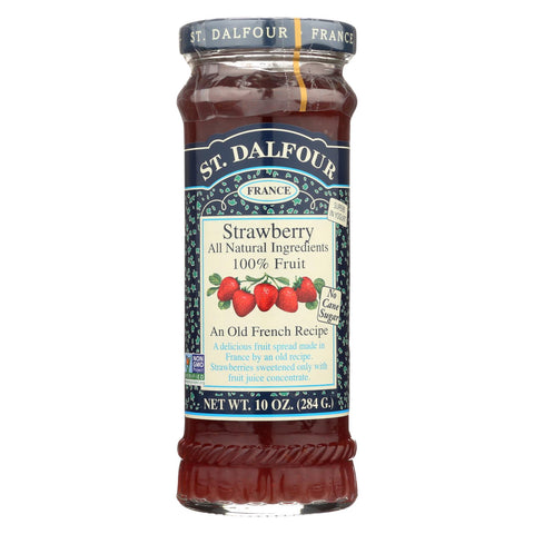 St Dalfour Fruit Spread - Deluxe - 100 Percent Fruit - Strawberry - 10 Oz - Case Of 6