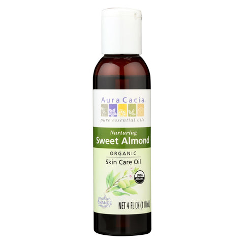 Aura Cacia - Organic Aromatherapy Sweet Almond Oil - 4 Fl Oz