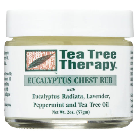 Tea Tree Therapy Eucalyptus Chest Rub Eucalyptus Australiana Lavender Peppermint And Tea Tree Oil - 2 Oz