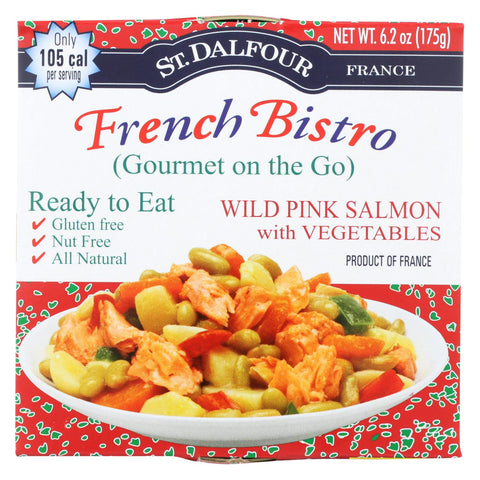 St Dalfour Gourmet On The Go - Ready To Eat - Wild Pink Salmon With Vegetables - 6.2 Oz - Case Of 6