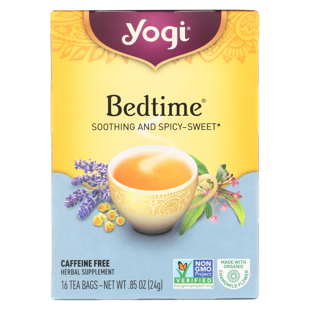 Yogi Bedtime Herbal Tea Caffeine Free Chamomile - 16 Tea Bags - Case Of 6