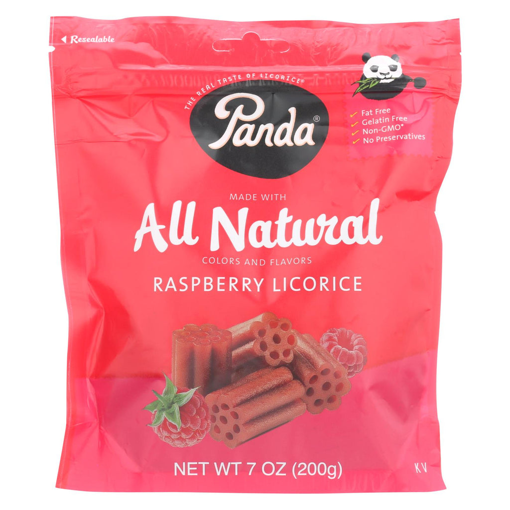 Panda All Natural Licorice Soft Chews - Raspberry - Case Of 12 - 7 Oz.