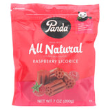 Panda All Natural Licorice Soft Chews - Raspberry - Case Of 12 - 7 Oz.