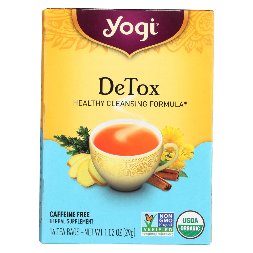 Yogi Detox Herbal Tea Caffeine Free - 16 Tea Bags - Case Of 6