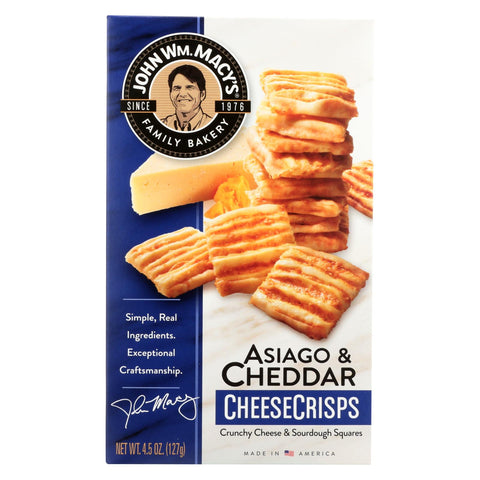 John Wm Macy's - Cheese Crisps - Cheddar And Asiago - Case Of 12 - 4.5 Oz.