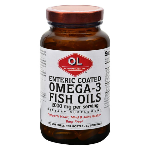 Olympian Labs Omega-3 Fish Oils Enteric Coated - 2000 Mg - 120 Softgels