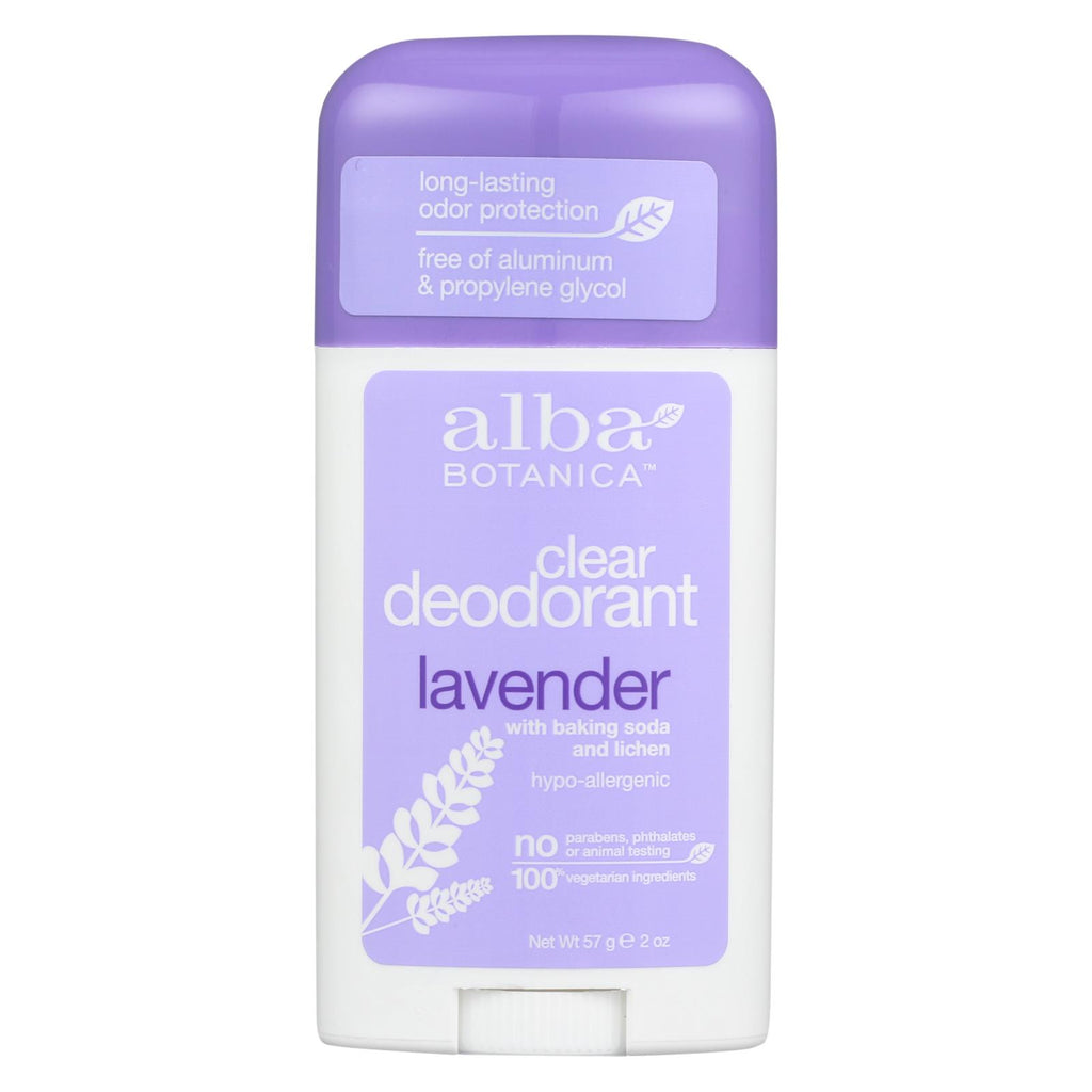 Alba Botanica - Deodorant Stick Clear Enzyme Lavender - 2 Oz