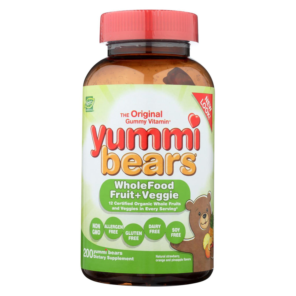 Hero Nutritionals Yummi Bears Whole Food Supplement For Kids - 200 Chewables