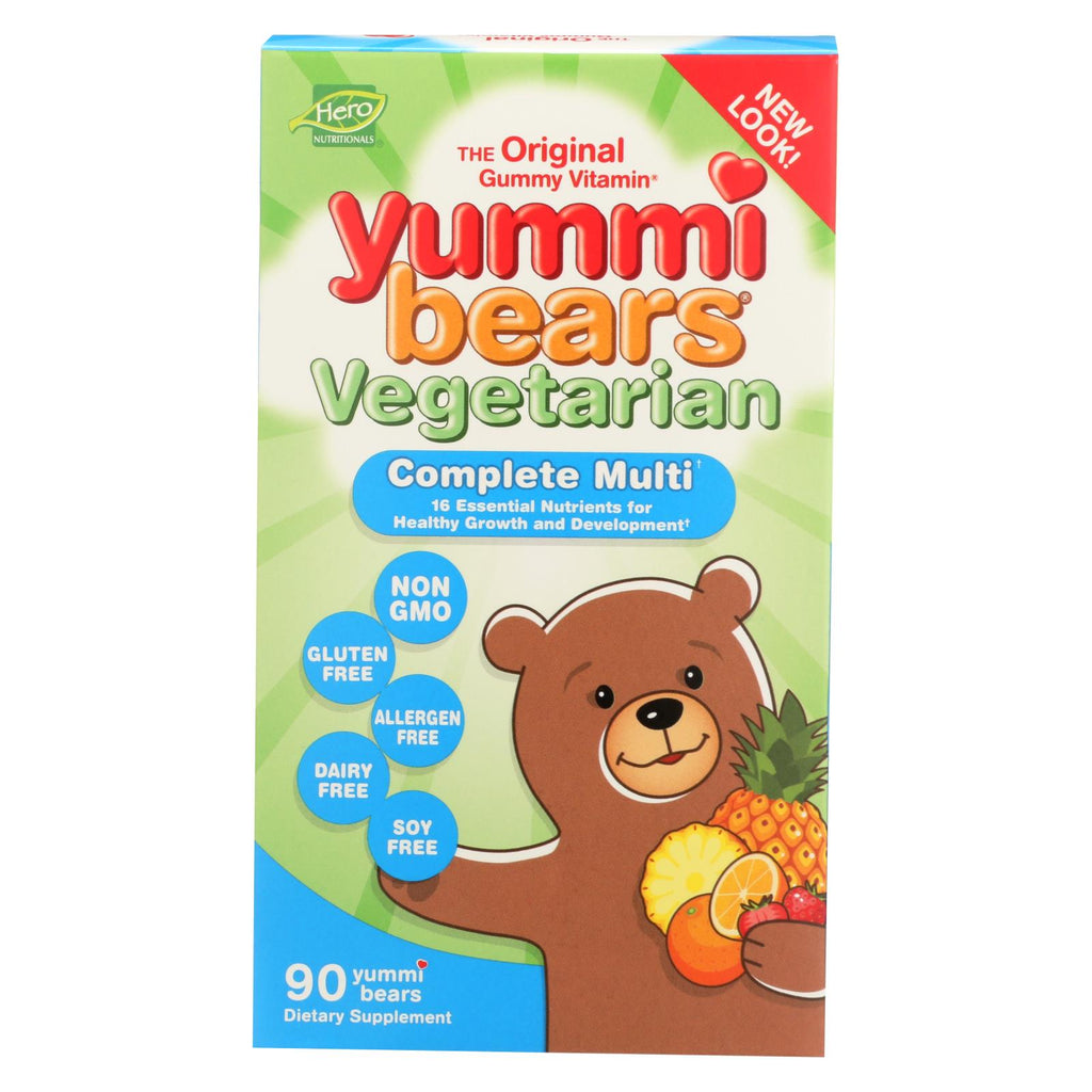 Hero Nutritionals Yummi Bears Multi-vitamin And Mineral Vegetarian Fruit - 90 Gummy Bears