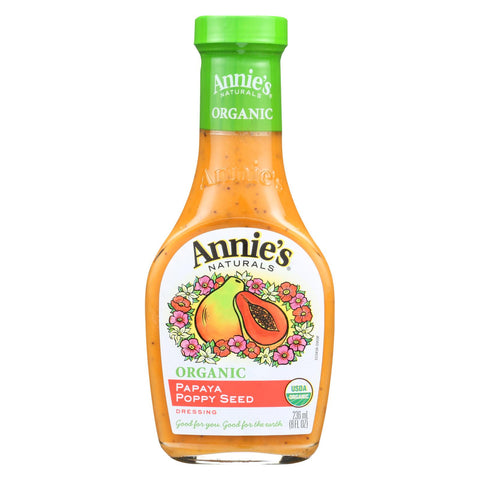 Annie's Naturals Organic Dressing Papaya Poppy Seed - Case Of 6 - 8 Fl Oz.