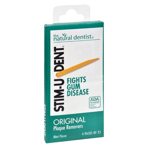 Natural Dentist Stim-u-dent Original Plaque Removers Mint - 100 Toothpicks - Case Of 12