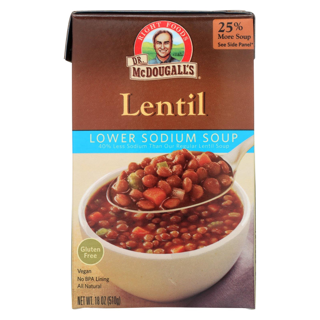 Dr. Mcdougall's Lentil Lower Sodium Soup - Case Of 6 - 18 Oz.