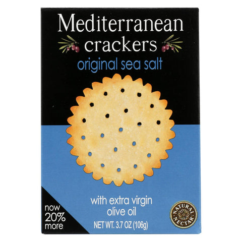 Natural Nectar Mediterranean Crackers - Olive - Case Of 12 - 3.7 Oz.