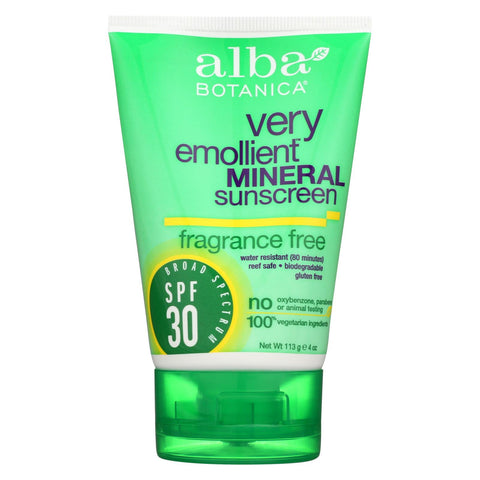 Alba Botanica - Sunscreen - Alba Sun Min Spf 30 F.free 4oz. - Case Of 1 - 4 Fl Oz.