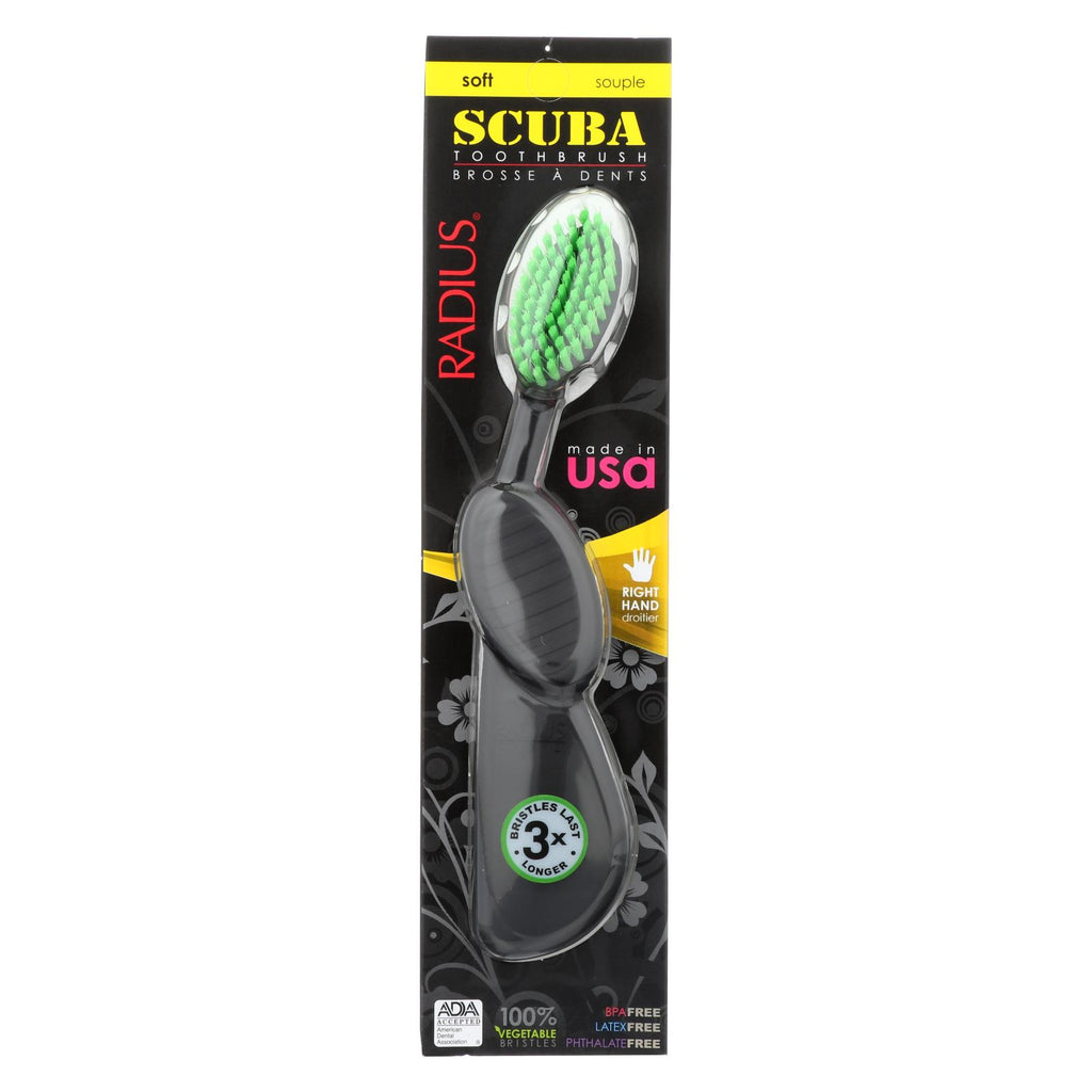 Radius - Scuba Right Hand Toothbrush Soft Bristles - 1 Toothbrush - Case Of 6