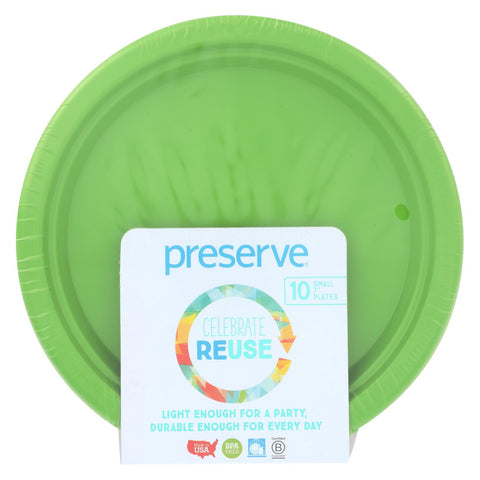 Preserve On The Go Small Reusable Plates - Apple Green - Case Of 12 - 10 Pack - 7 In