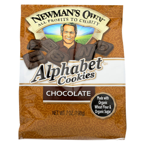 Newman's Own Organics Alphabet Cookies - Chocolate - Case Of 6 - 7 Oz.