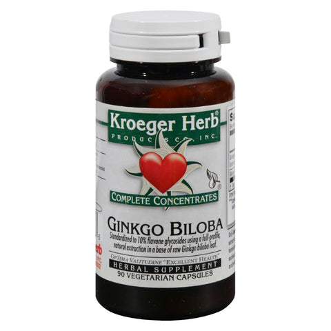 Kroeger Herb Ginkgo Biloba - 90 Vegetarian Capsules