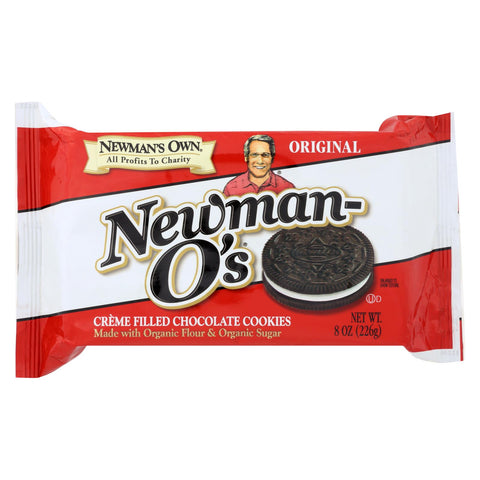 Newman's Own Organics Creme Filled Chocolate Cookies - Vanilla - Case Of 6 - 8 Oz.