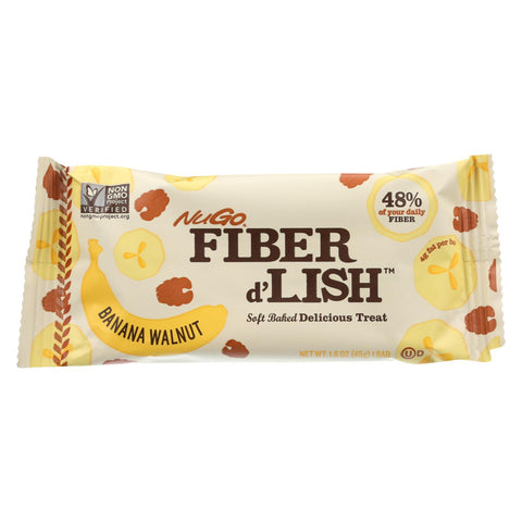 Nugo Nutrition Bar - Fiber Dlish - Banana Walnut - 1.6 Oz Bars - Case Of 16