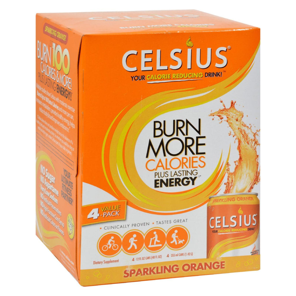 Celsius Sparkling Orange - 12 Fl Oz Each - Pack Of 4