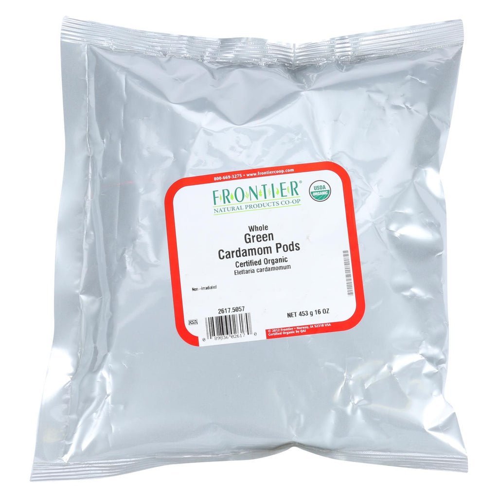 Frontier Herb Cardamom Pods - Organic - Whole - Green - Bulk - 1 Lb