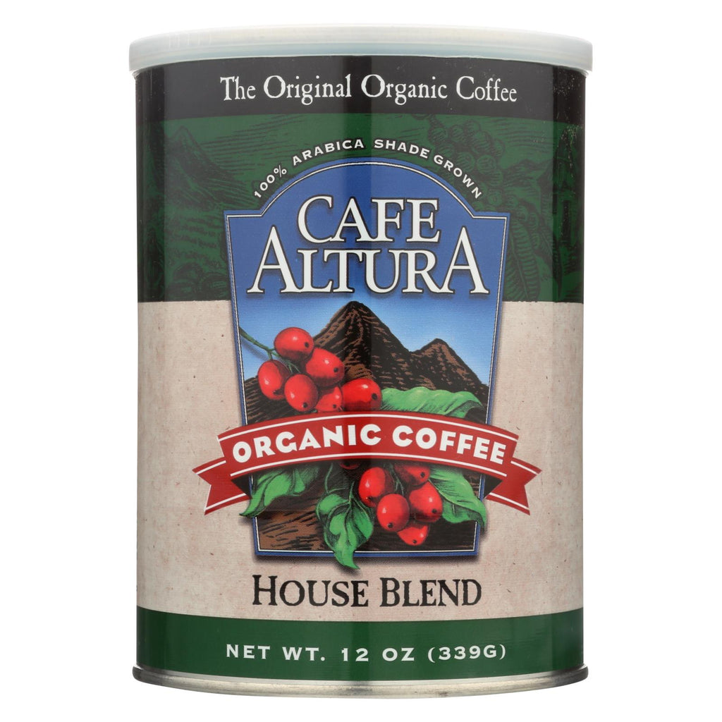 Cafe Altura - Organic Ground Coffee - House Blend - Case Of 6 - 12 Oz.