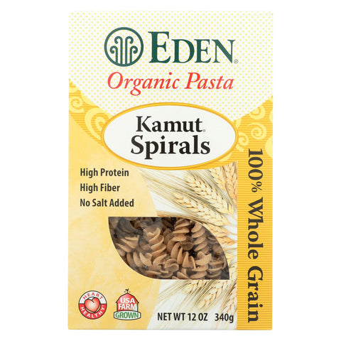 Eden Foods Organic Whole Kamut Spirals - Case Of 6 - 12 Oz.