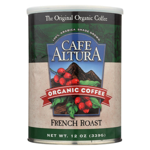 Cafe Altura - Organic Ground Coffee - French Roast - Case Of 6 - 12 Oz.