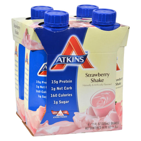 Atkins Advantage Rtd Shake Strawberry - 11 Fl Oz Each - Pack Of 4