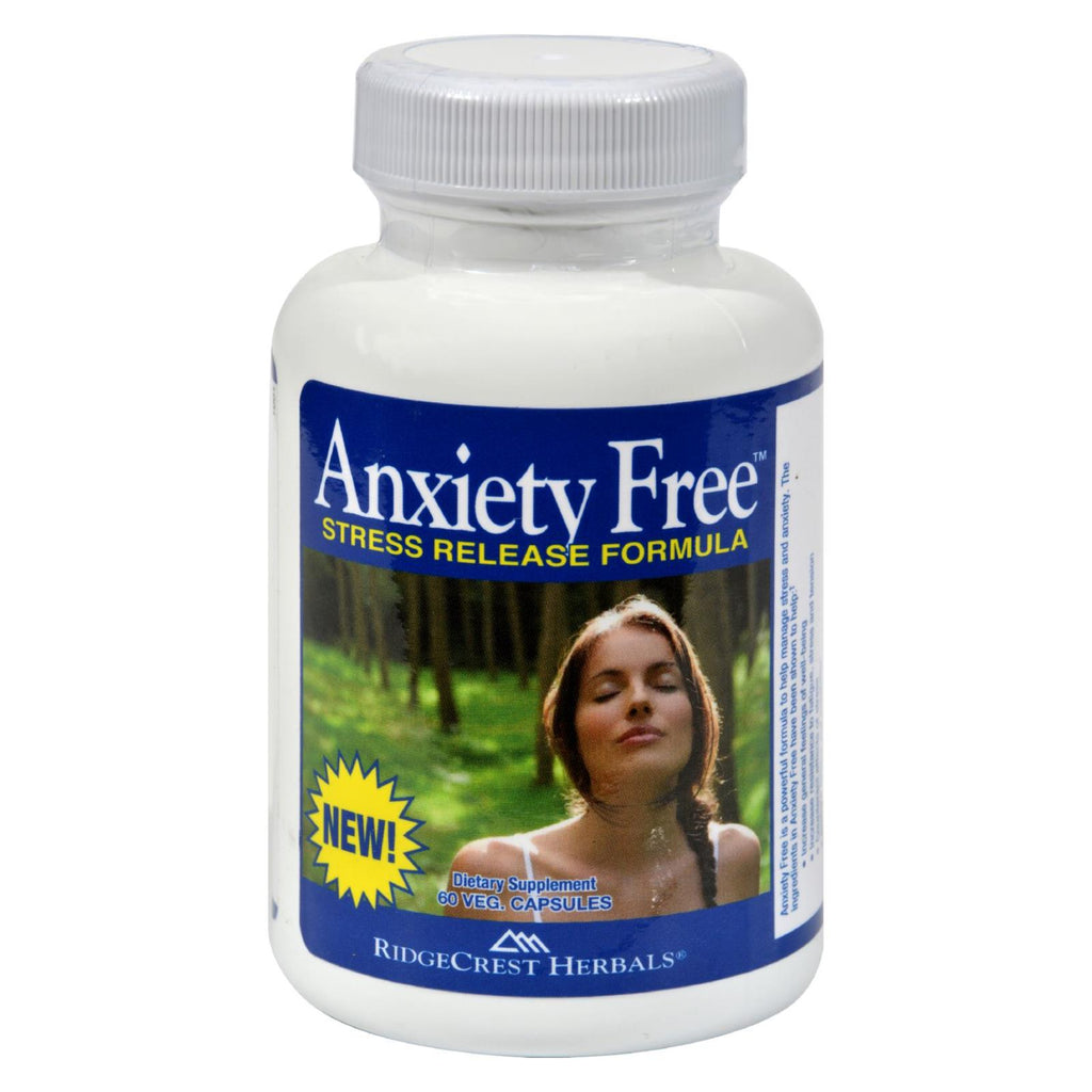 Ridgecrest Herbals Anxiety Free Stress Relief Formula - 60 Vegetarian Capsules