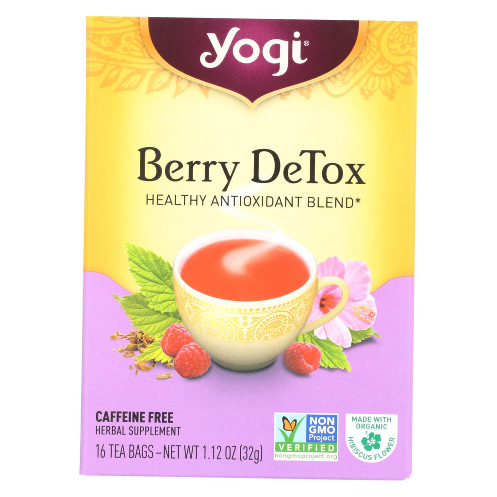 Yogi Detox Herbal Tea Caffeine Free Berry - 16 Tea Bags - Case Of 6