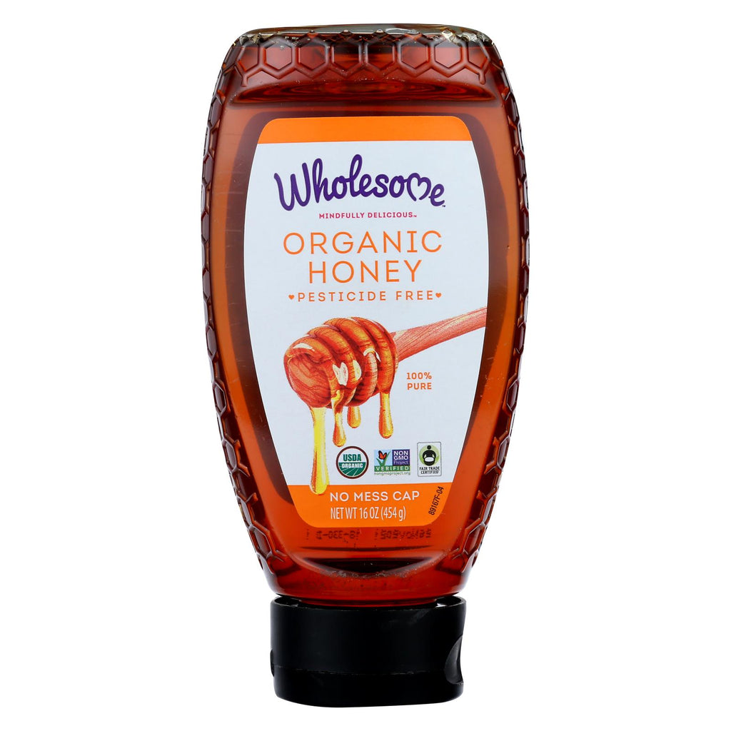 Wholesome Sweeteners Honey - Organic - Amber - Squeeze Bottle - 16 Oz - Case Of 6