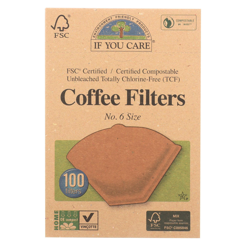 If You Care Coffee Filters - Brown - Cone - Number 6 - 100 Count