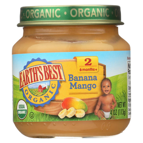 Earth's Best Organic Banana Mango Baby Food - Stage 2 - Case Of 12 - 4 Oz.