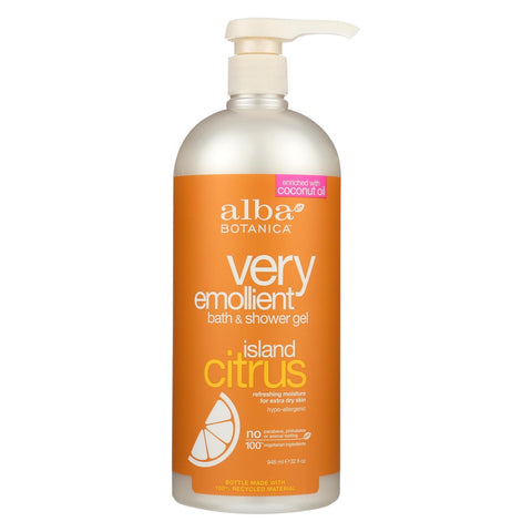 Alba Botanica - Very Emollient Bath And Shower Gel - Island Citrus - 32 Fl Oz