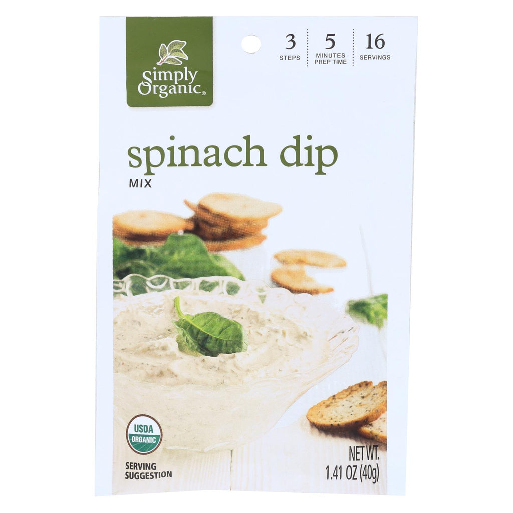 Simply Organic Dip Mix - Organic - Spinach - 1.41 Oz - Case Of 12