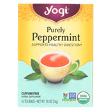 Yogi Organic Herbal Tea Caffeine Free Purely Peppermint - 16 Tea Bags - Case Of 6