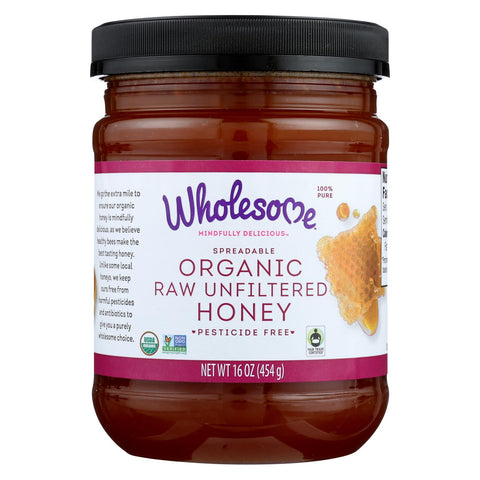 Wholesome Sweeteners Organic Raw Honey - Liquid Sweetener - Case Of 6 - 16 Oz.