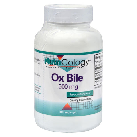 Nutricology Ox Bile - 500 Mg - 100 Vegetarian Capsules