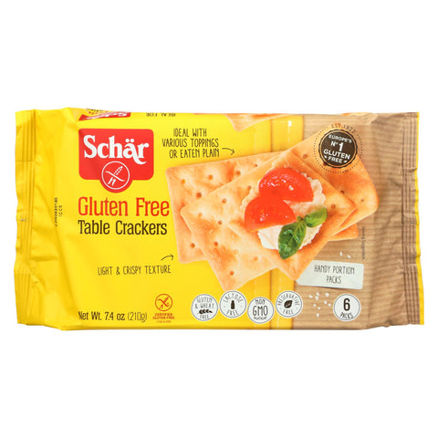 Schar Table Crackers Gluten Free - Case Of 6 - 7.4 Oz.