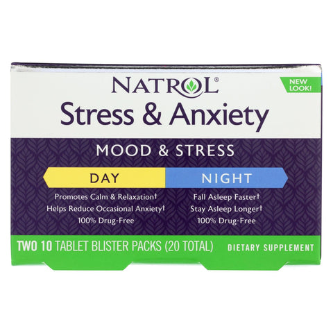 Natrol Stress Anxiety Day And Nite Formula - 20 Tablets