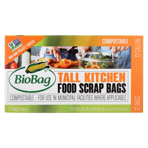 Biobag - 13 Gallon Tall Food Waste Bags - Case Of 12 - 12 Count